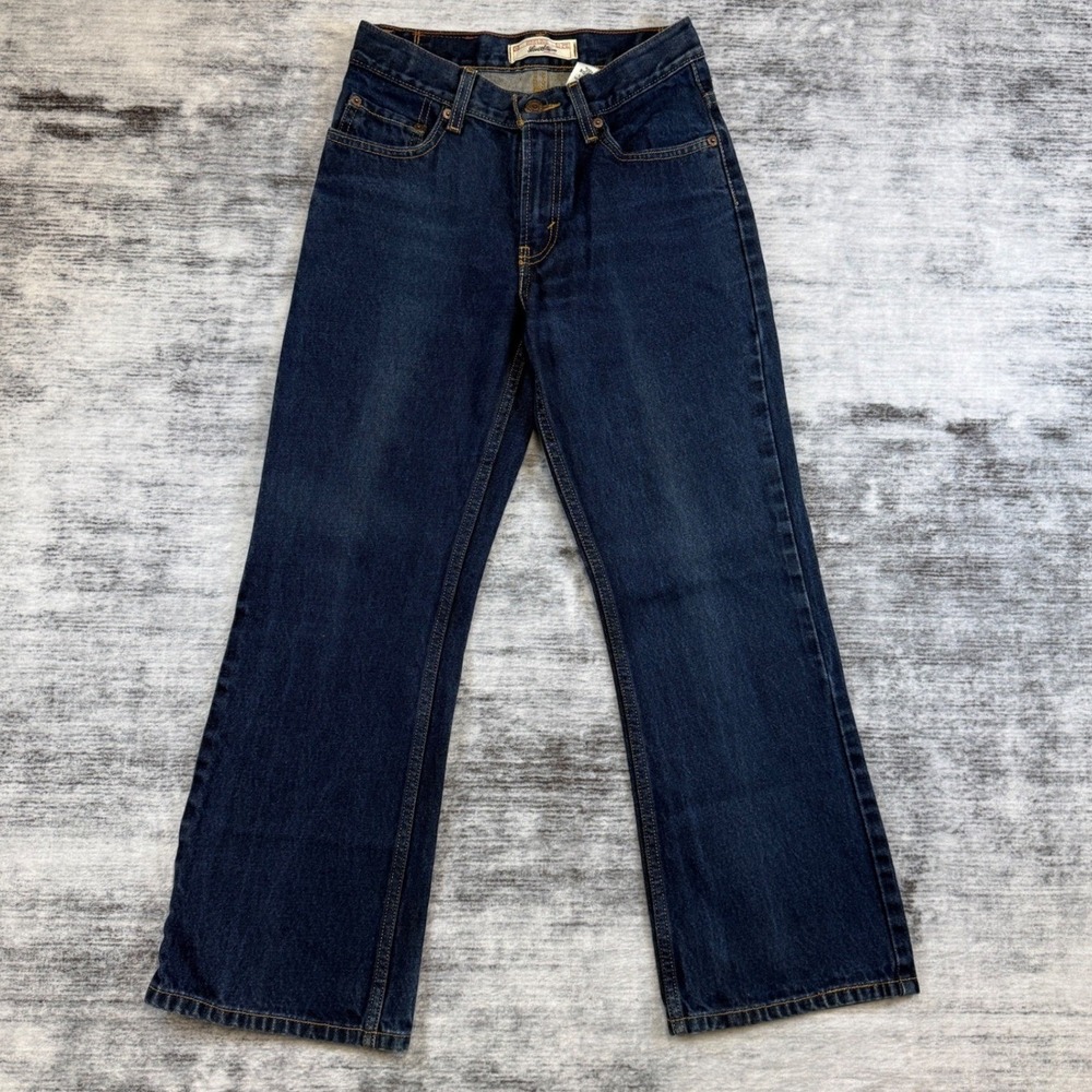 Levi Strauss Signature‎ Boys Size 12 Regular Dark Wash Blue Bootcut Denim Jeans